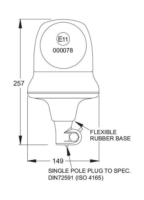 Halogen Beacon, Flexible Pin, 12V
 - S.13099 - Farming Parts