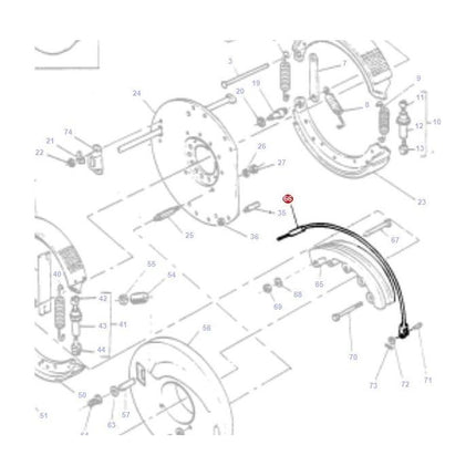 Handbrake Cable - 1852956M91 - Massey Tractor Parts