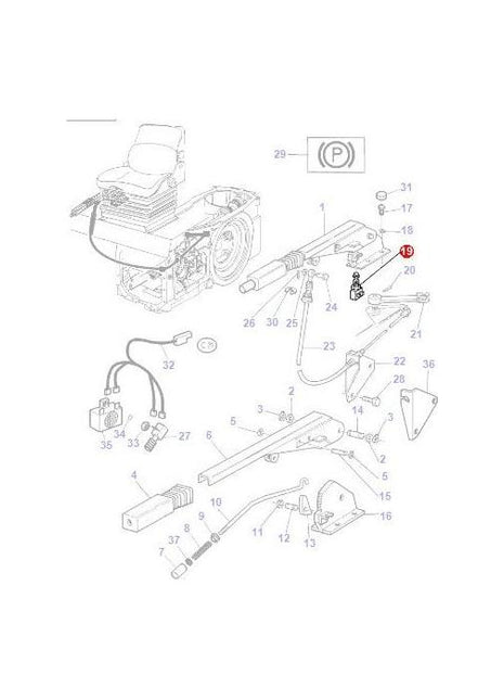 Handbrake Switch  - 3380073M1 - Massey Tractor Parts