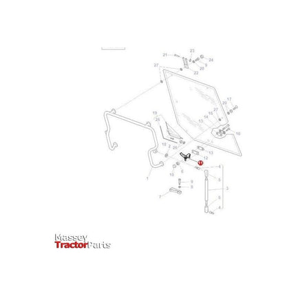 Massey Ferguson Handle Rear Window - 3619605M1 | OEM | Massey Ferguson parts | Cab Handles & Latches-Massey Ferguson-Cab Handles & Latches,Cabin & Body Panels,Farming Parts,Tractor Body,Tractor Parts