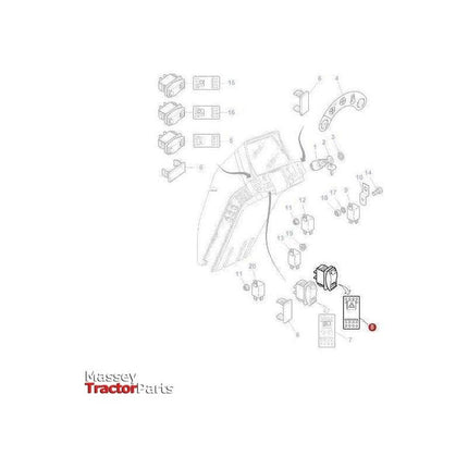 Massey Ferguson Hazard Light Switch - 4293544M1 - 4293544M2 | OEM | Massey Ferguson parts | Instrument Panels-Massey Ferguson-