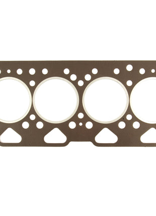 A Sparex Head Gasket - 4 Cyl. (4.40, T4.40, 4.40TW, C4.40) | Sparex Part No.S.42400, designed with four large circular cutouts and multiple smaller holes, crafted specifically for a Perkins engine model.