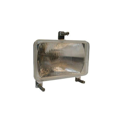 A rectangular headlamp assembly for Massey Ferguson 200 Series tractors, known as the AGCO Massey Ferguson Headlight (1693943M93), featuring a clear lens and visible mounted hardware.