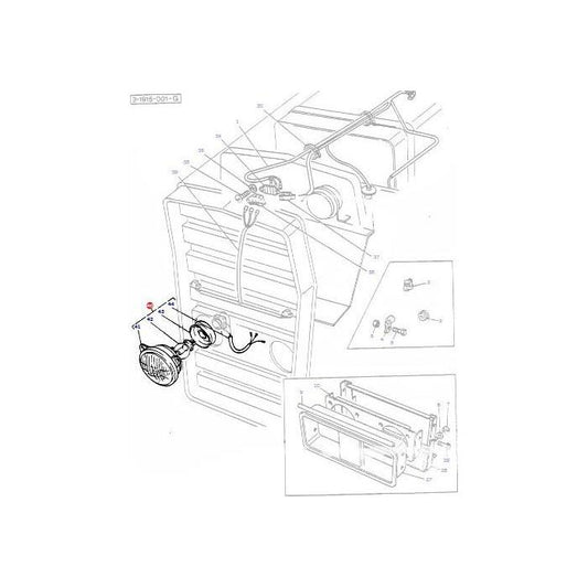 Headlight L/H Right Hand Dip - 1672769M91 - Massey Tractor Parts