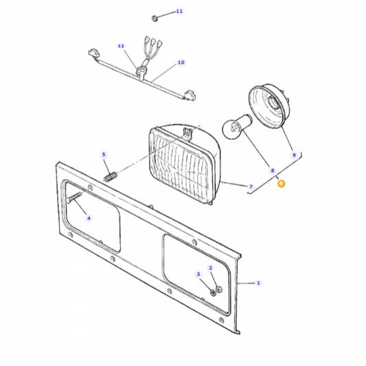 Headlight R/H DIp - 1693944M93 - Massey Tractor Parts