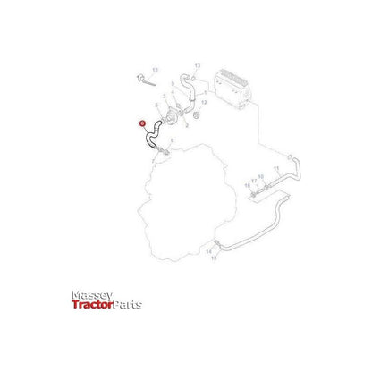 Massey Ferguson Heater Hose - 1694067M2 | OEM | Massey Ferguson parts | Cabin Heater & Heater Accessories-Massey Ferguson-Cab Accessories,Cabin & Body Panels,Cabin Heater & Heater Accessories,Farming Parts,Tractor Parts