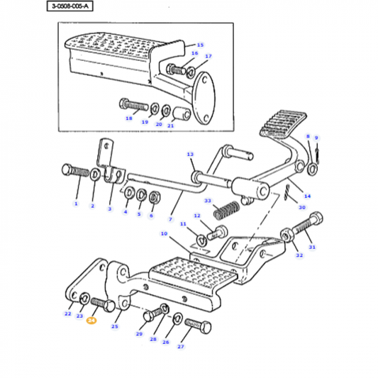 Hex Head Bolt 7/16"-14 X 25 - 353698X1 - Massey Tractor Parts