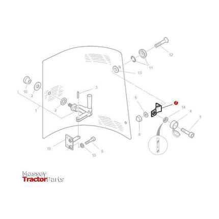 Massey Ferguson Hinge Side Window Mechanism - 3902128M1 | OEM | Massey Ferguson parts | Side-Massey Ferguson-Cab Glass & Glazing Tools,Cabin & Body Panels,Farming Parts,Side,Tractor Parts