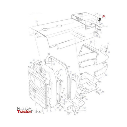 Massey Ferguson Hook - 001667U1 | OEM | Massey Ferguson parts | Bonnets-Massey Ferguson-Assemblies,Bonnet Catches,Bonnets & Components,Cabin & Body Panels,Farming Parts,Tractor Body,Tractor Parts