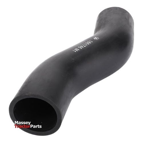 Curved black rubber hose labeled "AGCO Massey Ferguson Hose Air Filter - 1861746M1," compatible with Massey Ferguson 100 Series and 200 Series tractors.