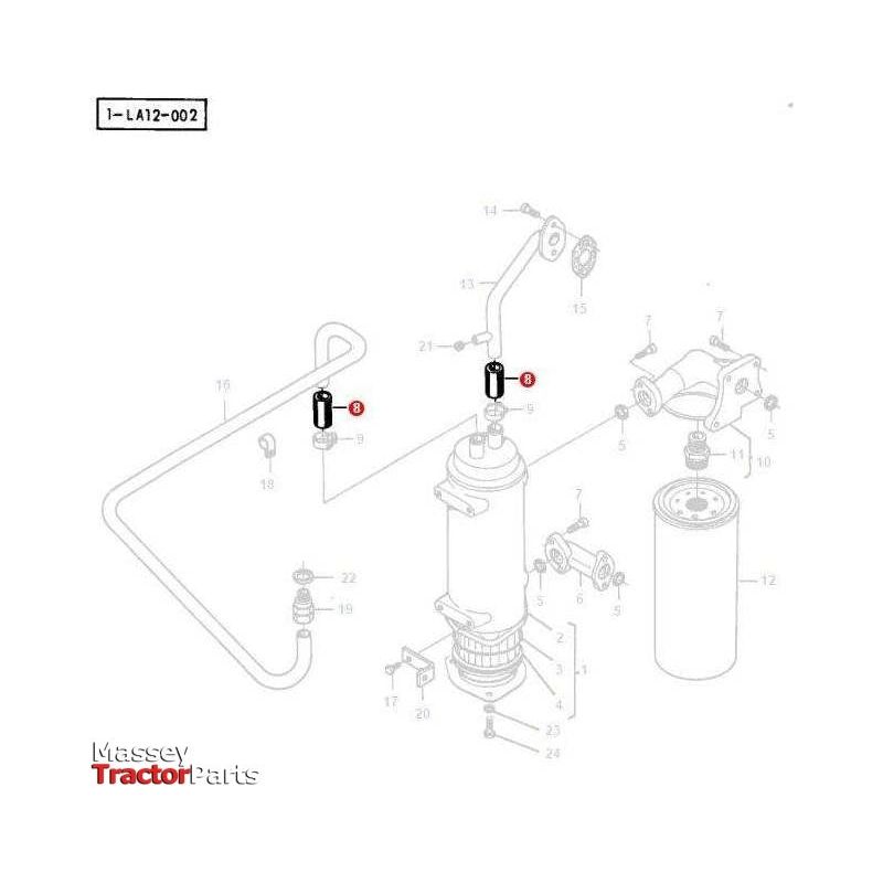Massey Ferguson Hose - V836329496 | OEM | Massey Ferguson parts | Crankshafts & Pulleys-Massey Ferguson-Cooling Parts,Engine & Filters,Farming Parts,Radiator Hoses,Tractor Parts