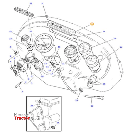 Massey Ferguson Housing - 1663555M92 | Massey Parts-Massey Ferguson-Engine Electrics and Instruments,Farming Parts,Instrument Panels,Lighting & Electrical Accessories,Tractor Parts