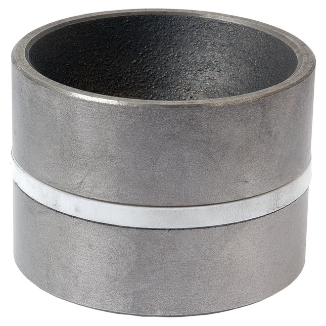 The Sparex Hydraulic Cylinder Piston, with part number S.42221, features a distinctive white stripe around its middle and is reminiscent of cylindrical metal bushings found in Massey Ferguson machinery.