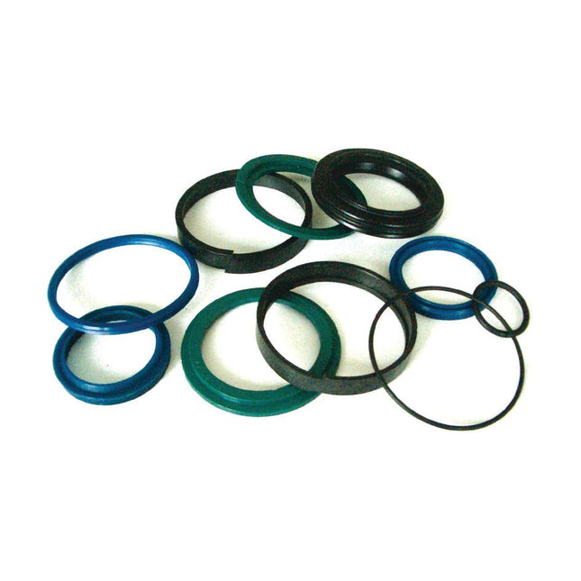 Hydraulic Cylinder Repair Kits - 63/35mm (Sparex Part No. S.32253), featuring an assortment of rubber and plastic sealing rings and O-rings in various sizes and colors, are meticulously arranged on a white background to meet specific product specifications.
