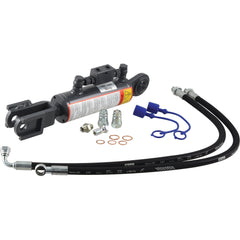 The Hydraulic Levelling Box, which comes with hoses and features a ball diameter of 22mm, fork hole diameter of 22mm, minimum length of 440mm, and a cylinder bore of 70mm, is displayed on a white background. Also included for enhanced performance is the Sparex Check Valve. It is branded by Sparex under the part number S.153733.