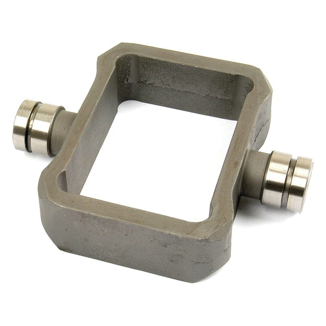 A Hydraulic Piston Ring (Sparex Part No.S.3346) by Sparex, featuring a metallic rectangular frame with two cylindrical connectors on opposite sides, reminiscent of a piston mechanism.