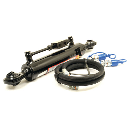 A black Sparex Hydraulic Top Link (Cat.1/1) Ball and Ball with a 50mm cylinder bore and a minimum length of 540mm, complete with attached cables and connectors, positioned on a white background; ideal for tractor hydraulics in Kubota L5040 models. 
