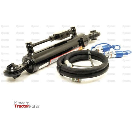 Hydraulic Top Link (Cat.1/1) Ball and Ball with a 50mm cylinder bore and a minimum length of 540mm, designed for a Kubota L5040 tractor. Complete with hydraulic hoses and quick-connect couplers, displayed on a white background. Perfect for boosting your tractor hydraulics setup with quality Sparex parts. Model: Sparex Part No.S.399881