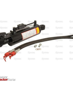 Image of the Hydraulic Top Link (Cat.-/2) and Q.R CBM Hook with attached hoses, fittings, and additional small parts. The product appears to be used for tractor machinery. Branding indicates "Sparex." Ideal for any tractor implement, this Sparex part no. S.56791 component ensures reliability and efficiency.