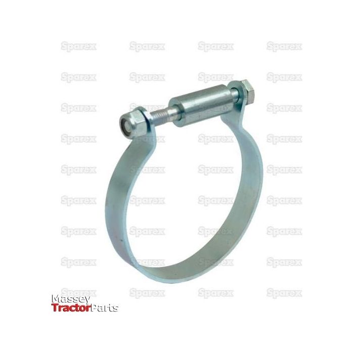 Hydraulic Top Link Clamp for Cylinder Outer Ø 105mm, suitable for securing cylindrical objects. The image features a watermark that reads "Sparex" and "Massey Tractor Parts.