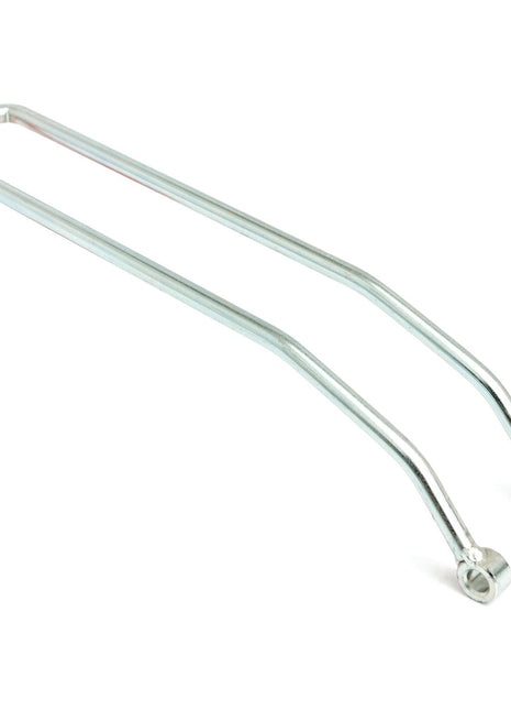 The Hydraulic Top Link Handle 375mm from Sparex (Part No. S.39968) is a metal loop stirrup generally utilized for securing or mounting purposes, equipped with two screw holes at one end. For compatibility details with John Deere and Sparex equipment, please refer to the product specifications.