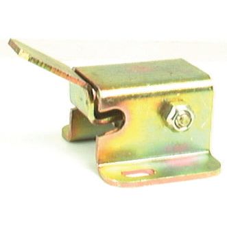 A metallic latch with a bolt and lever, mounted on a flat base with screw holes, is ideal for use with the Sparex Hydraulic Top Link Holding Bracket (Sparex Part No. S.33158).