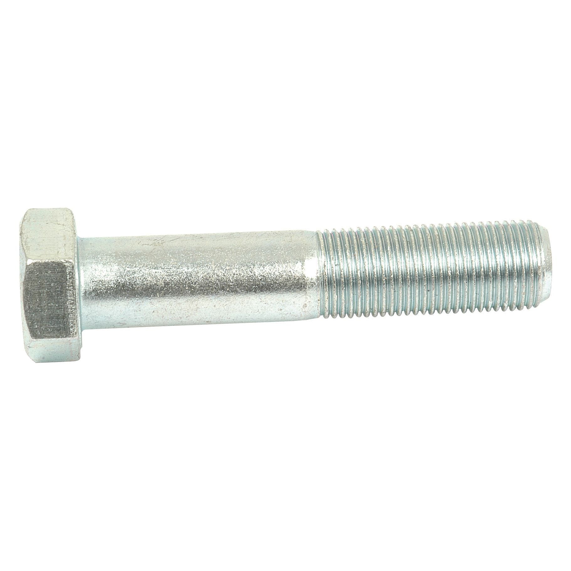 The Imperial Bolt by Sparex, sized at 5/8''x3 1/4'' UNF (ASME B18.2.1), is a silver, zinc-plated metal bolt featuring a hexagonal head and threaded shaft designed for fastening materials together. This bolt meets the robust requirements of heavy machinery like Massey Ferguson tractors and boasts a tensile strength of 8.8 (Sparex Part No.S.51862).