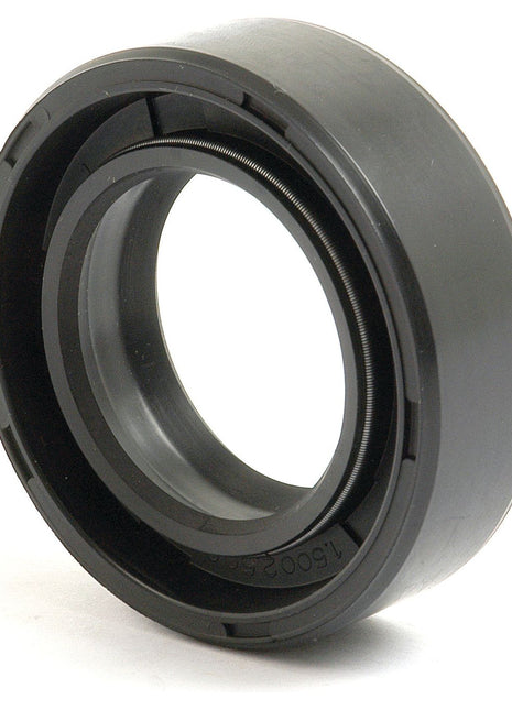 A close-up image of a black Sparex Imperial Rotary Shaft Seal, sized at 1 1/2'' x 2 1/2'' x 3/8'' (Sparex Part No. S.65670), featuring smooth edges and an inner circular groove.