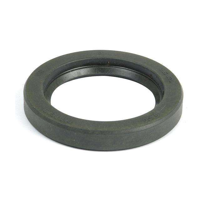 A dark grey, circular rubber gasket with a central hole, resembling the Sparex Imperial Rotary Shaft Seal, 1 3/4'' x 2 1/2'' x 3/8'' Single Lip (Sparex Part No. S.58714).