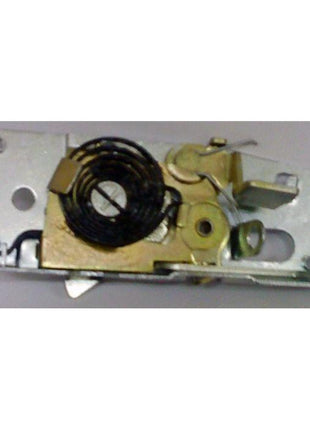 This Massey Ferguson - Inner Door Handle R/H 3000 Series (Part No. 3385310M91) by AGCO is mounted on a sturdy rectangular baseplate with pre-drilled holes for easy installation. Designed specifically for the Massey Ferguson 3600 Series, it ensures seamless integration and optimal performance.