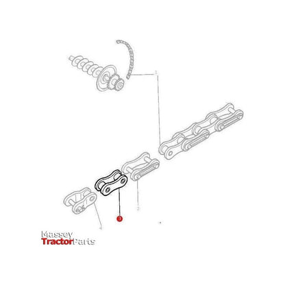 Massey Ferguson Inner Link ASA 50 - 329257M91 - 70913681 | OEM | Massey Ferguson parts | Drive Chain & Components-Massey Ferguson-