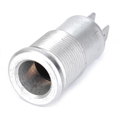 Close-up of a metal panel mount RCA female jack connector with threaded body and flange, perfect for securing to a panel or chassis, just like the reliable AGCO Massey Ferguson - Intake Plug - 3617860M1.