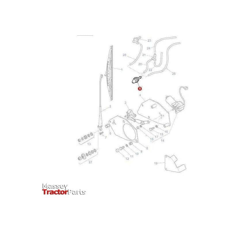 Massey Ferguson Jet Windscreen Wash - 3389664M1 | OEM | Massey Ferguson parts | Cab Glass & Glazing Tools-Massey Ferguson-Cabin & Body Panels,Farming Parts,Tractor Parts,Windscreen Washers,Wiper Motors & Blades