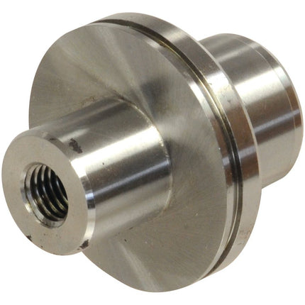 Close-up image of a metric metallic cylindrical component with a threaded hole, branded Sparex King Pin - S.42642.