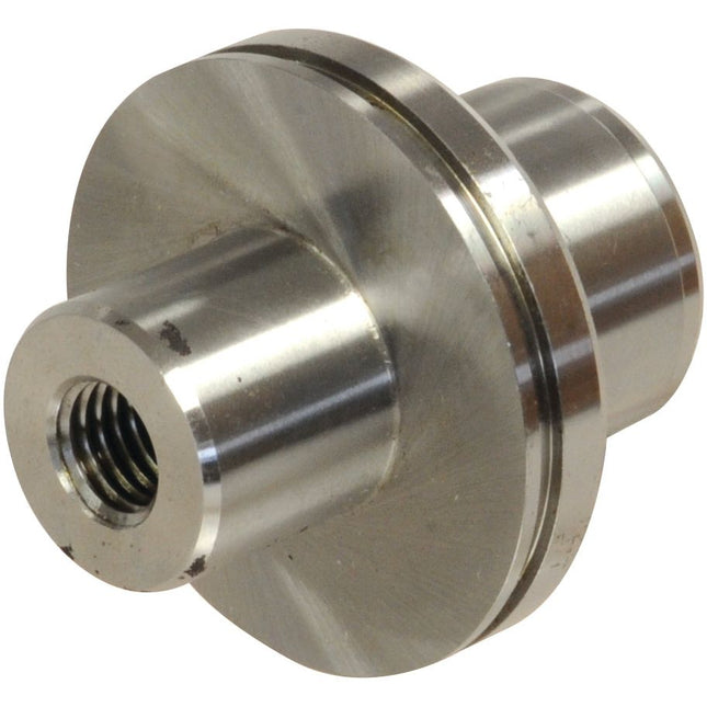 Close-up image of a metric metallic cylindrical component with a threaded hole, branded Sparex King Pin - S.42642.