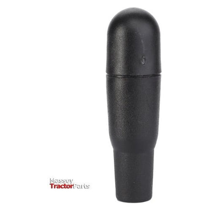 A black rubber gear shift knob, designed for the Massey Ferguson 300 Series, is shown against a white background. The text "Massey Tractor Parts" is visible at the bottom left corner. This product is officially named Massey Ferguson - Knob Hand Lever - 3595259M1 and is brought to you by the AGCO brand.