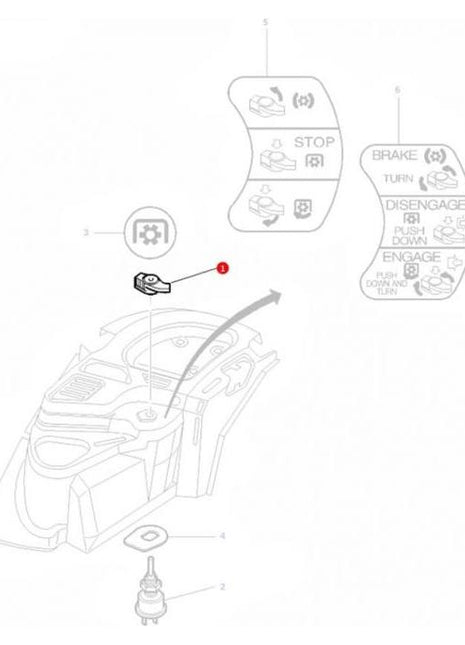 Knob PTO Switch - 4273225M2 - Massey Tractor Parts