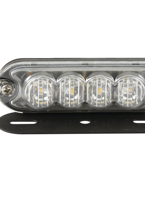 The LED Slimline Hazard Light by Sparex, featuring four bulbs and mounted on a black metal bracket, is shown with an icon indicating a plug connection. This product, rated IP65 for durability and water resistance, offers single flash and double flash functionality on 12-24V power with Class 3 interference protection (S.152729).