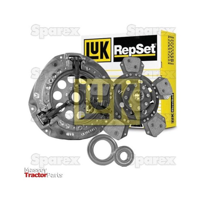A Clutch Kit with Bearings, Sparex Part No. S.147035, displayed against a Luk RepSet branded box suitable for Massey Ferguson models.
