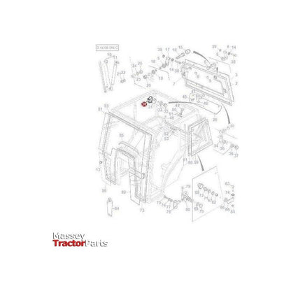 Massey Ferguson Latch Rear Window - 3477711M1 | OEM | Massey Ferguson parts | Cab Handles & Latches-Massey Ferguson-Cab Glass & Glazing Tools,Cabin & Body Panels,Farming Parts,Rear,Tractor Parts