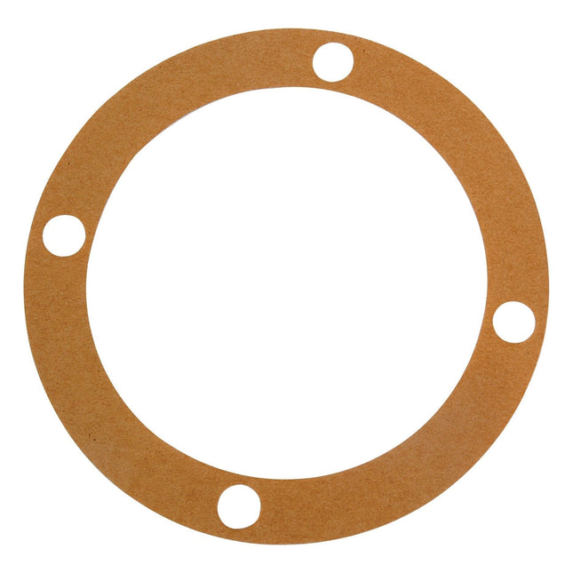 A circular Sparex Layshaft Housing Gasket (Part No. S.41509) made of brown material with four evenly spaced holes near the edge, perfect for use on models like Landini 5830 or Massey Ferguson.