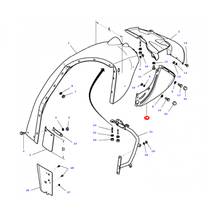 Left Hand Protection - ACW2075750 / 4278075M2 - Massey Tractor Parts