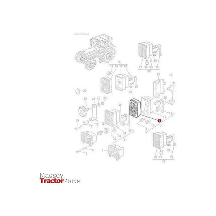 Massey Ferguson Lens Front L/H or R/H - 1424346M1 | OEM | Massey Ferguson parts | Replacement Lenses-Massey Ferguson-Farming Parts,Lighting & Electrical Accessories,Replacement Lenses,Tractor Parts,Vehicle Lighting