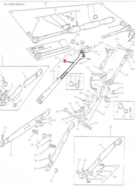 Levelling Rod - 1660372M91 - Massey Tractor Parts