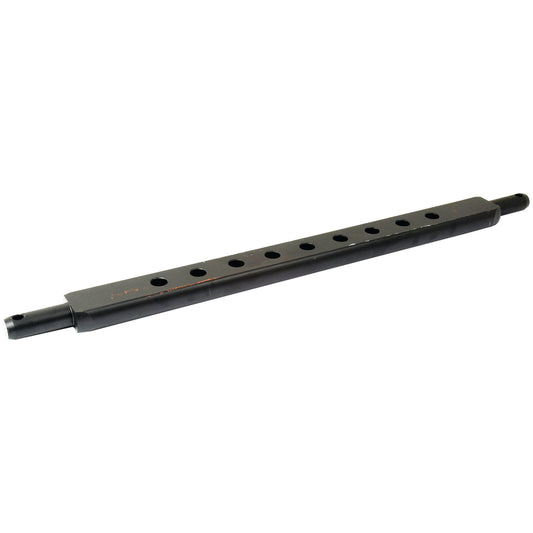 A black metal Flat Drawbar (Cat. 2) by Sparex, with its cylindrical ends and featuring nine holes along one side, boasts precision crafting for each hole to ensure impeccable functionality. The part measures 937mm and is identified by Sparex Part No. S.3394.
