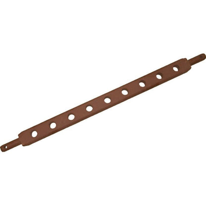 The Sparex Flat Drawbar (Cat. 2), identified by Sparex Part No. S.49128, is a long, 942mm brown metal bar with nine evenly spaced holes along its length, ideal for adjusting the pin Ø in each section.