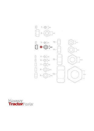 Massey Ferguson Lock Nut M10 - 1441932X1 | OEM | Massey Ferguson parts | Nuts-Massey Ferguson-4WD Parts,Axles & Power Train,Drive Shafts & Gears,Drive Train Couplings,Farming Parts,Front Axle & Steering,Tractor Parts