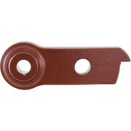 Close-up of a Sparex Lower Link Weld On Ball End (Cat. 1) RH with two circular holes and a jagged edge on the right side, possibly from a Massey Ferguson machine (Sparex Part No. S.60448).