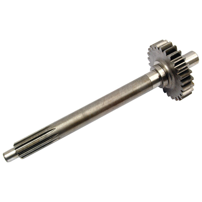 The Main Shaft, Sparex Part No. S.42151 from Sparex, comes with two differently sized gears attached near one end and has splines at the opposite end, making it ideal for Massey Ferguson tractors.