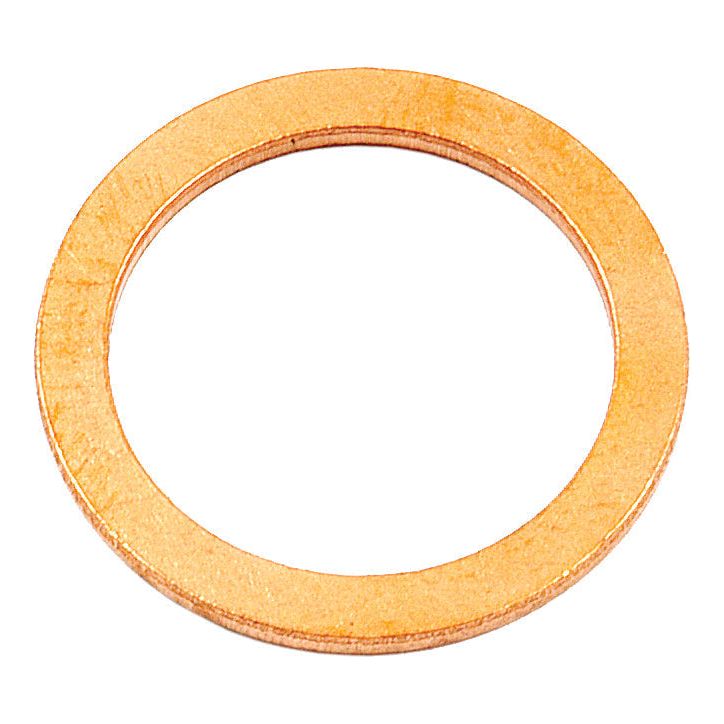 The Metric Copper Washer (Sparex Part No. S.8839) is a flat, circular washer with a hole in the center, ideal for use in Massey Ferguson and Zetor machinery.
